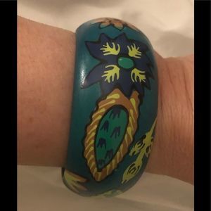 8 inch handmade wooden painted bangle